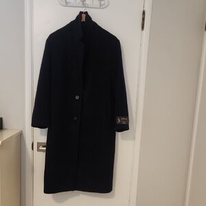 Aritzia Wilfred Navy Wool Coat